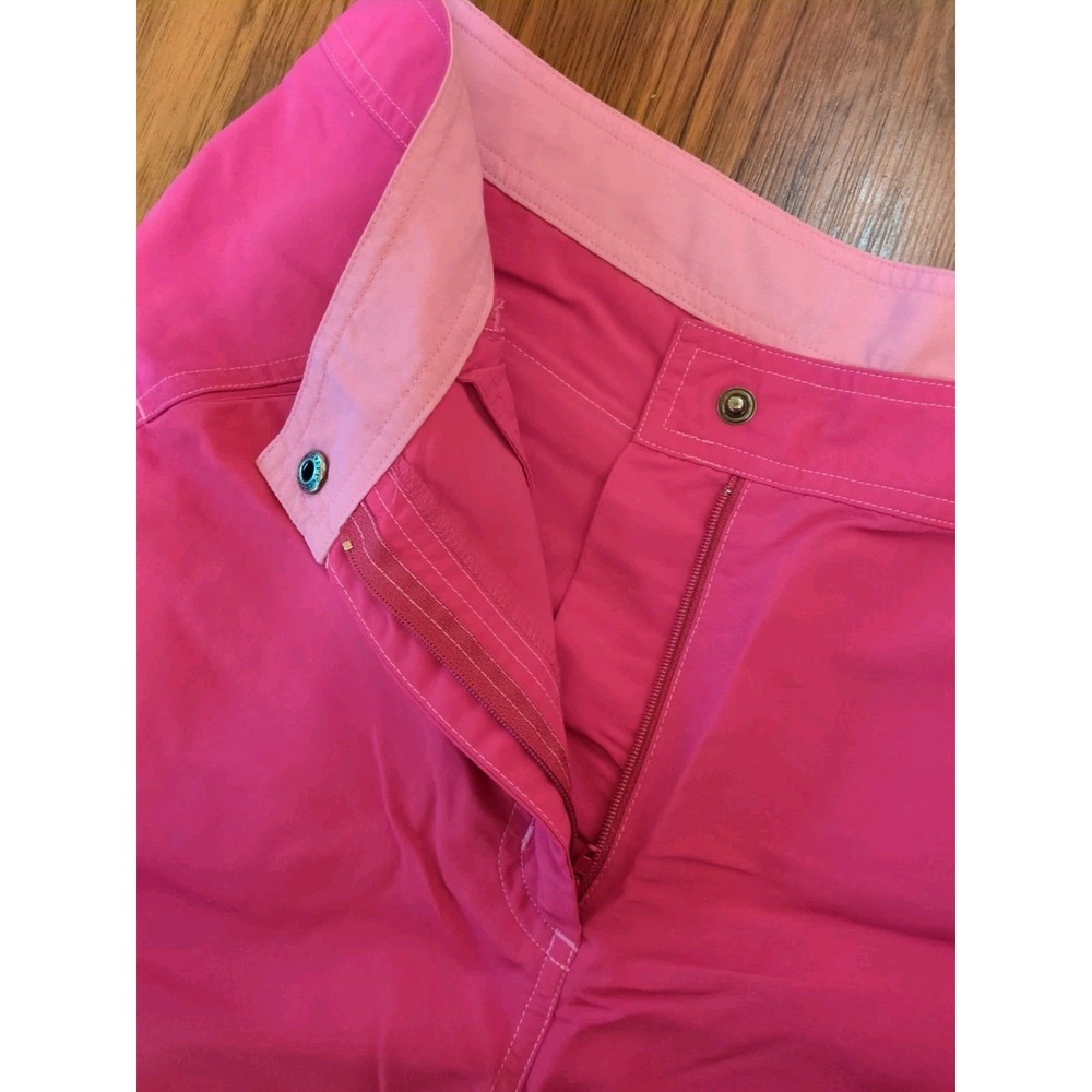 Cute LL Bean Cropped Hiking Nylon Supplex Pants Womens 10 Hot Pink Color Pockets - Picture 8 of 12